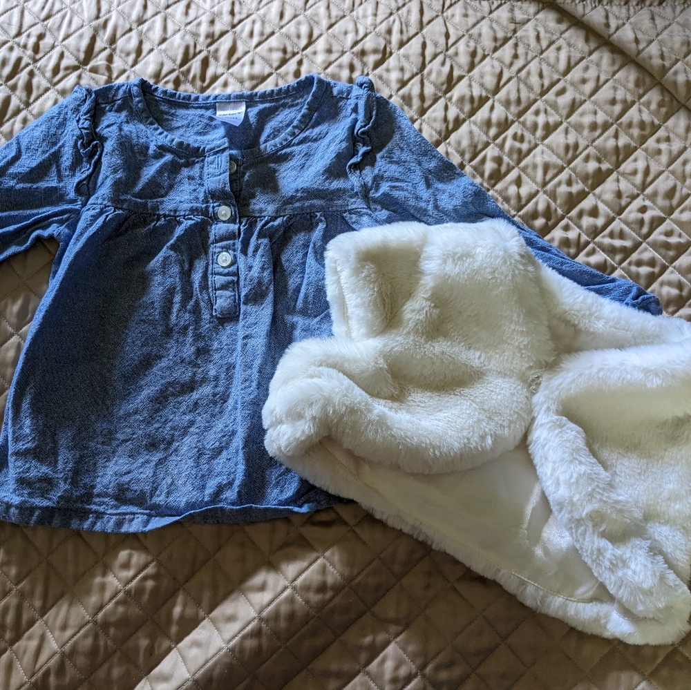 18M NWT Vest and NWOT long sleeve top